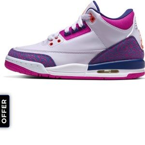 AIR JORDAN 3 RETRO Barely Grape/Hyper Crimson-fire